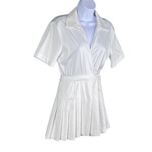 Zara Womens XS White Pleated Wrap Tennis Skort Dress Pickleball Preppy Old Money